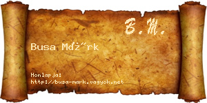 Busa Márk névjegykártya
